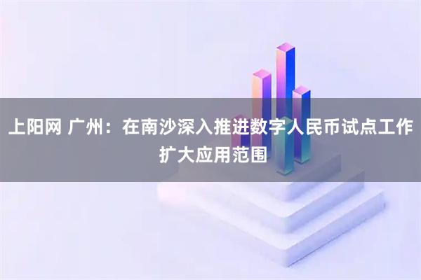 上阳网 广州：在南沙深入推进数字人民币试点工作 扩大应用范围