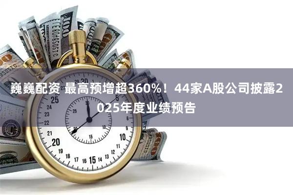 巍巍配资 最高预增超360%！44家A股公司披露2025年度业绩预告